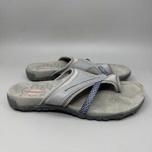 MERRELL Womens Sandals Sleet Size 9 Gray Suede Slides